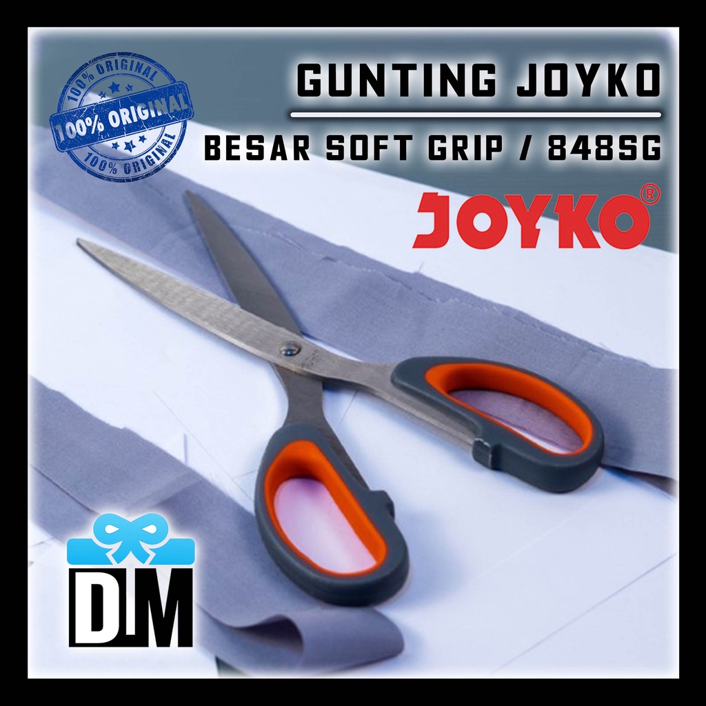 

Gunting Ukuran Besar Kertas Kain Kardus Karton Anti Patah Joyko Soft Grip SC-848SG