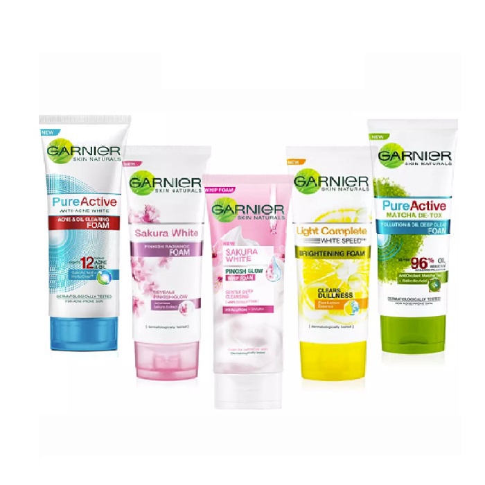 Garnier Facial Foam (Bright Complete/Pure Active/Sakura Glow)