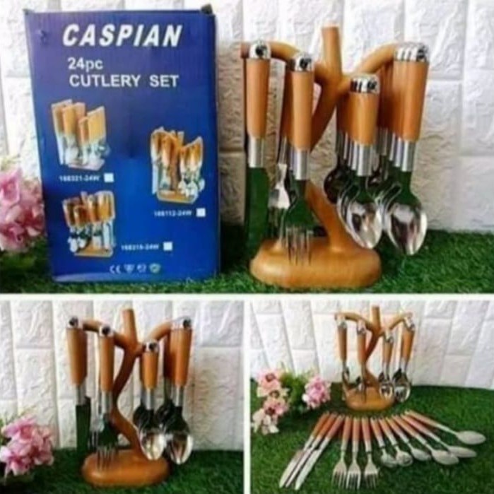 SENDOK POHON SENDOK SET 24PCS MOTIF POHON CASPIAN 24