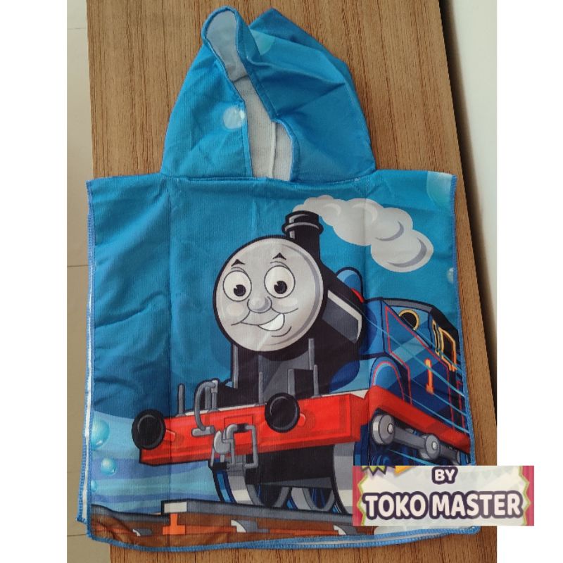 Handuk anak mandi berenang 60*60 poncho towel Hoodie karecter impor Thomas sofia-Thomas
