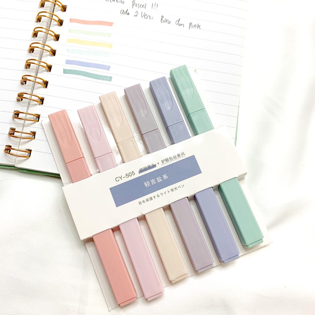 

Stabilo Balok 1 Set 6 pcs Stabilo Mewah Highlighter Warna Pastel PerBOX lucu imut kado unik souvern