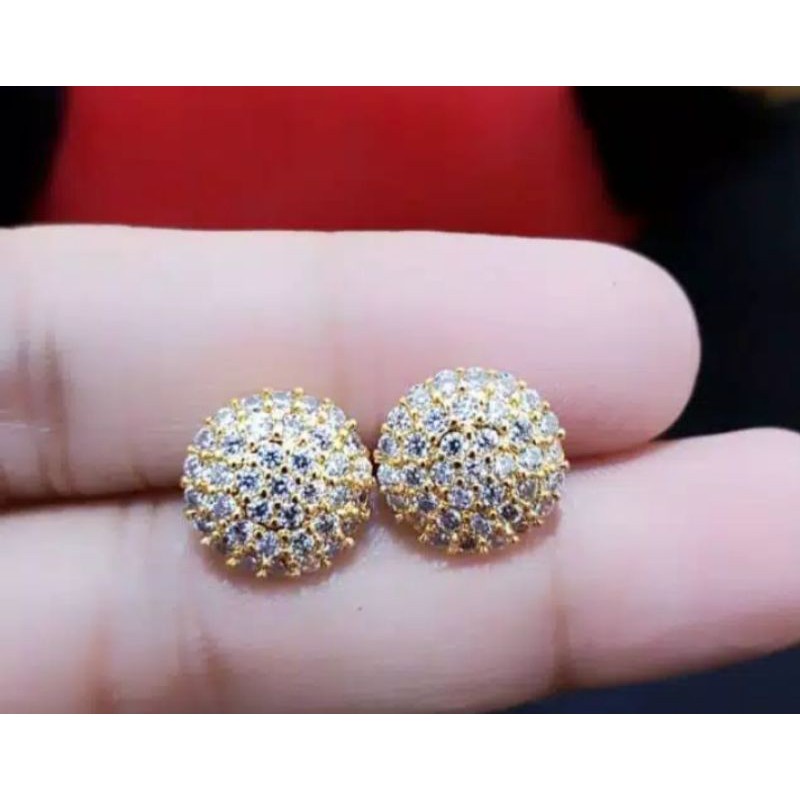 giwang bulat atau anting tusuk full permata