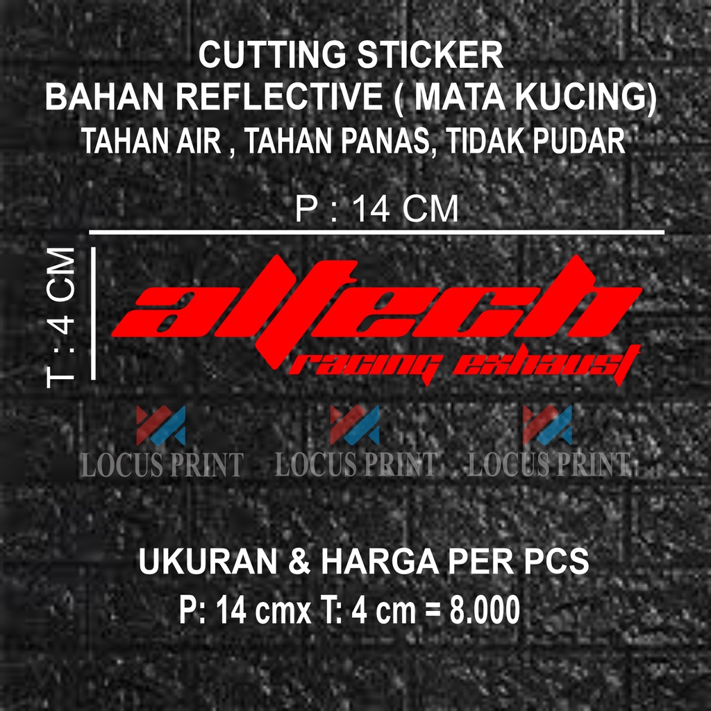 CUTTING STICKER STIKER ALTECH KNALPOT RX KING / BAHAN PREMIUM-2