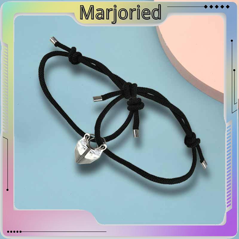 2 Pcs Gelang Couple Magnet Mahnet Hitam Dan Putih Cinta Batu Persahabatan Aksesoris-MJD