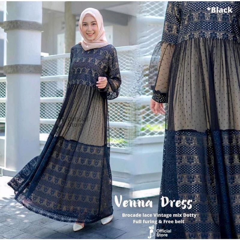 Venna Dress Broklat Apply Tali Gamis Warna Hitam Full Puring Gamis Lebaran Dress Muslim Natasha Gamis Remaja Muslimah Outfit Kondangan Dress Polos Warna Hitam Outfit Bridesmaid Gamis Pengajian Cantik