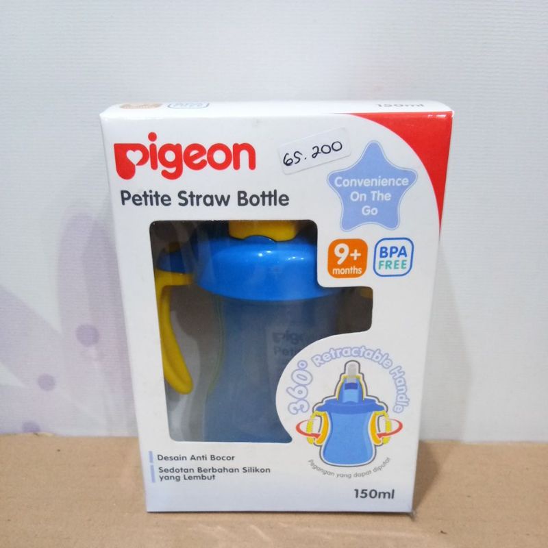 PIGEON PETITE STRAW BOTTLE 9+ PINK, ORANGE, BIRU 150ML