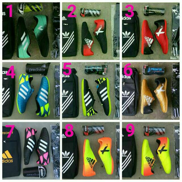 sepatu futsal adidas lengkap dengan bonus tas deker dan kaos kaki hyogha store