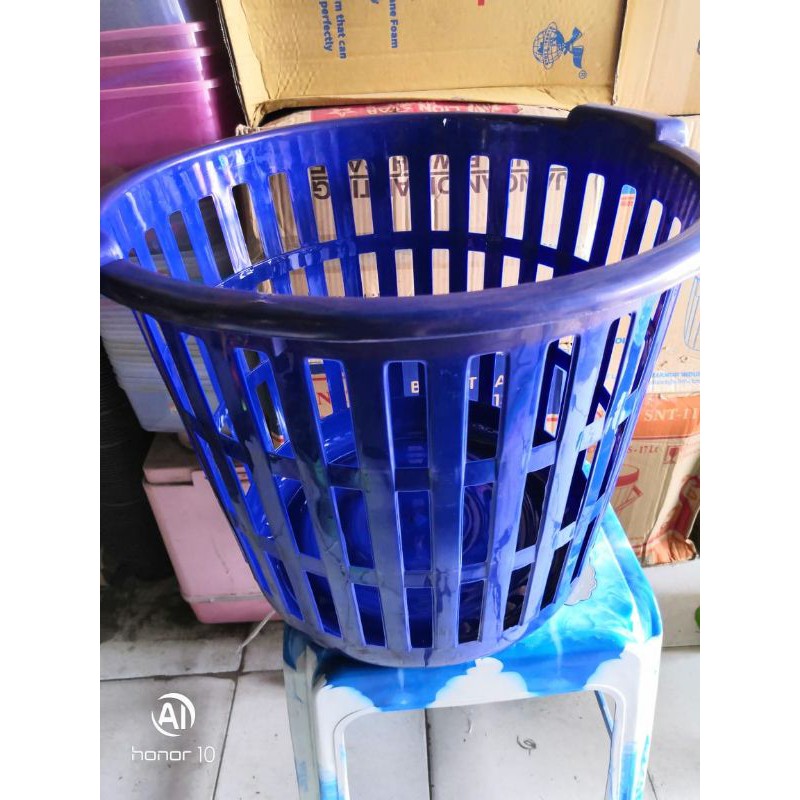 keranjang baju bulat laundry basket plastik