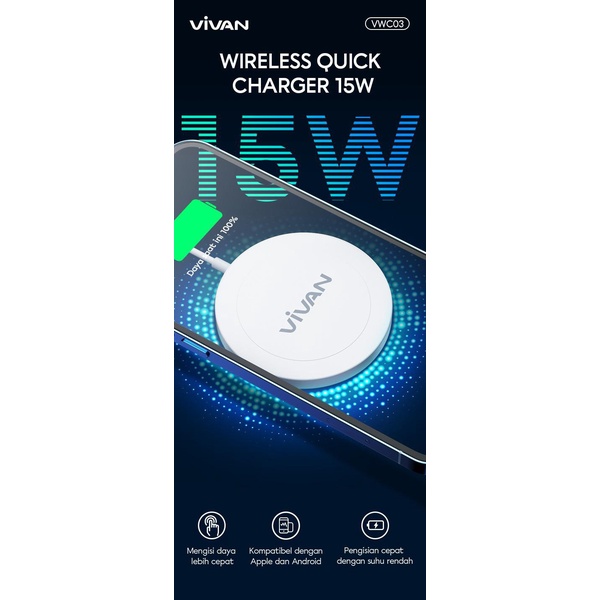 Vivan VWC03 Wireless Quick Charger 15W Max for Android