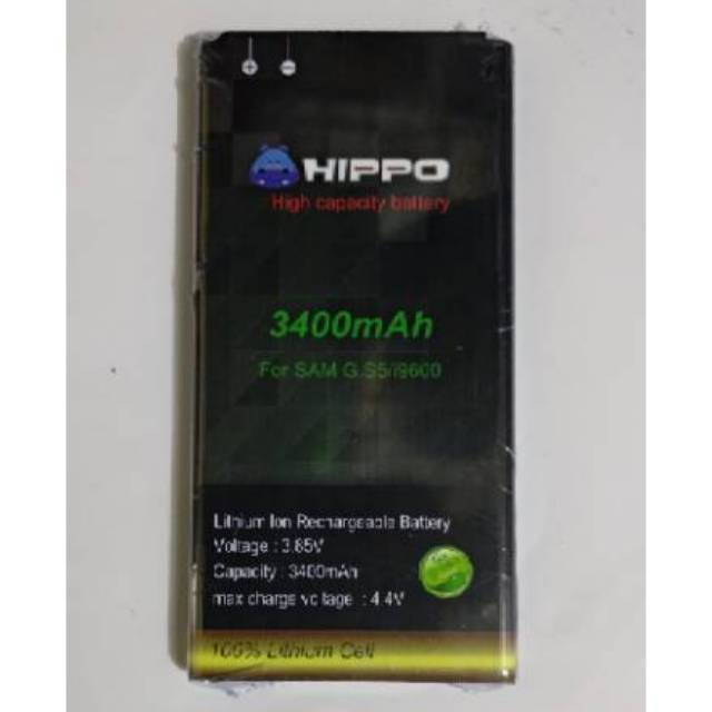 Baterai Hippo Samsung Galaxy S5 i9600 3400 mAh Garansi Resmi