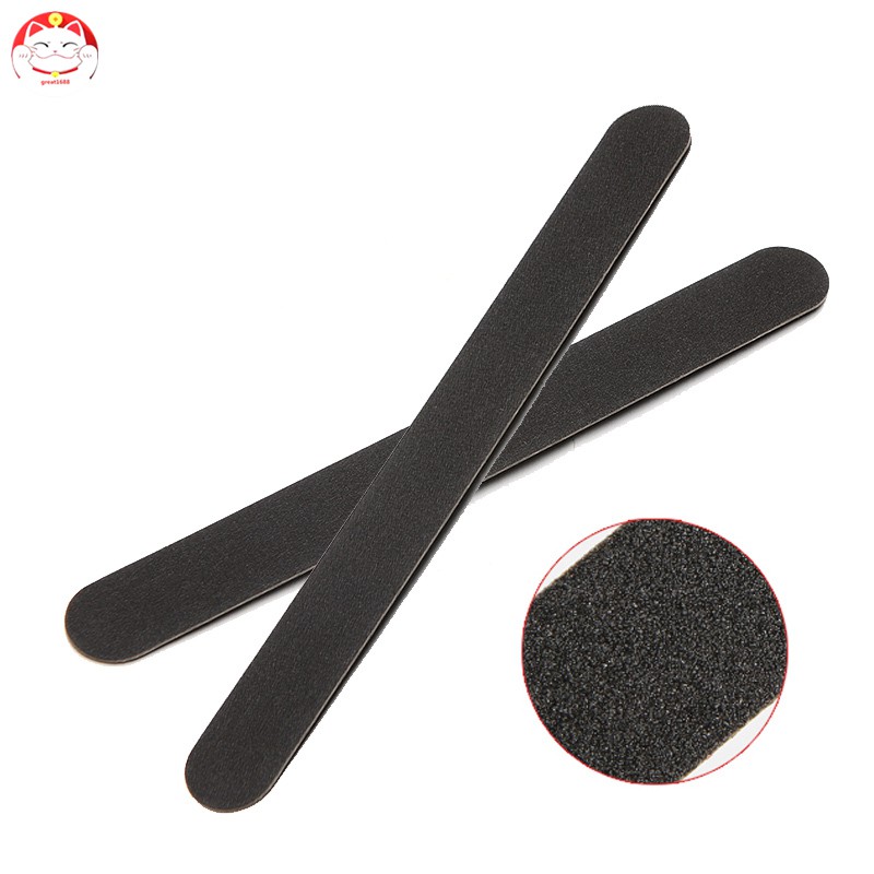 10Pcs Kikir Kuku Tahan Lama Warna Hitam untuk Manicure