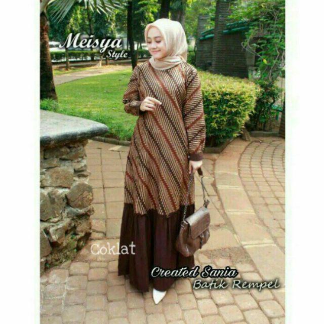 Gamis Batik Manggar,padi,sekar,cantik,kubis,kipas,daun,kupu,nadine,gendis,parang Gamis Rempel Miesya