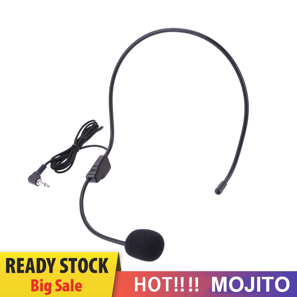 MOJITO Portable Lightweight Wired 3.5mm Plug Guide Lecture Speech Headset with Mic