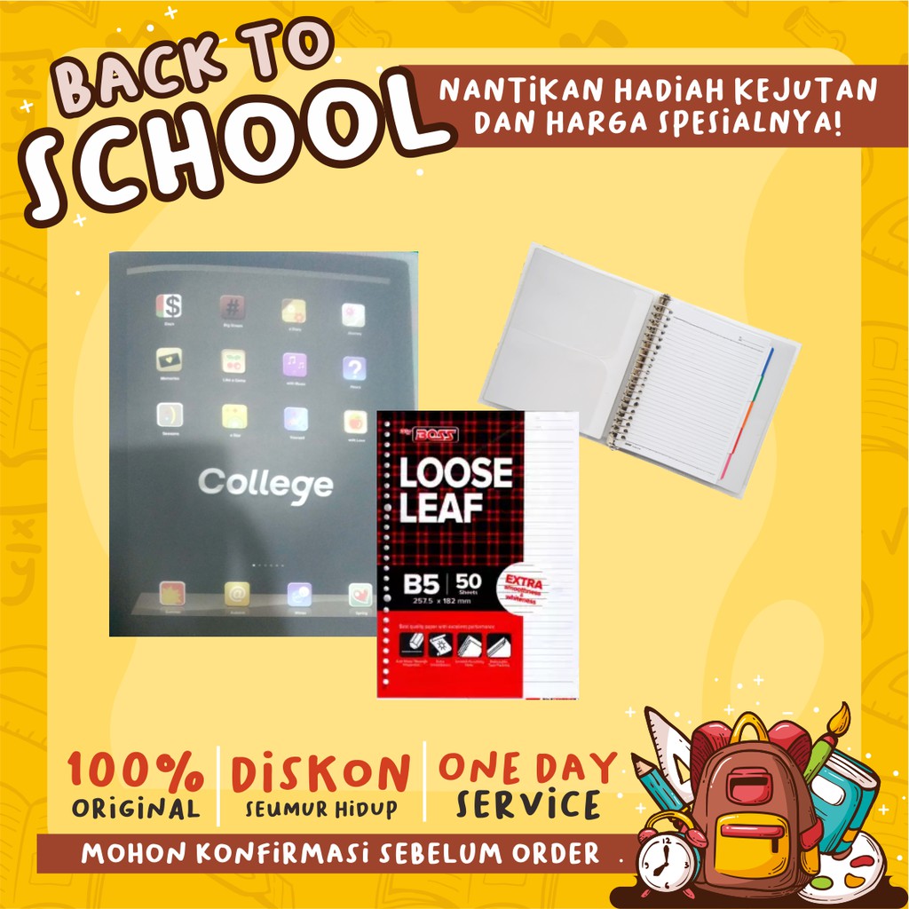 

BINDER B5 JOYKO + LOOSE LEAF BBO B5 BIGBOSS GARIS