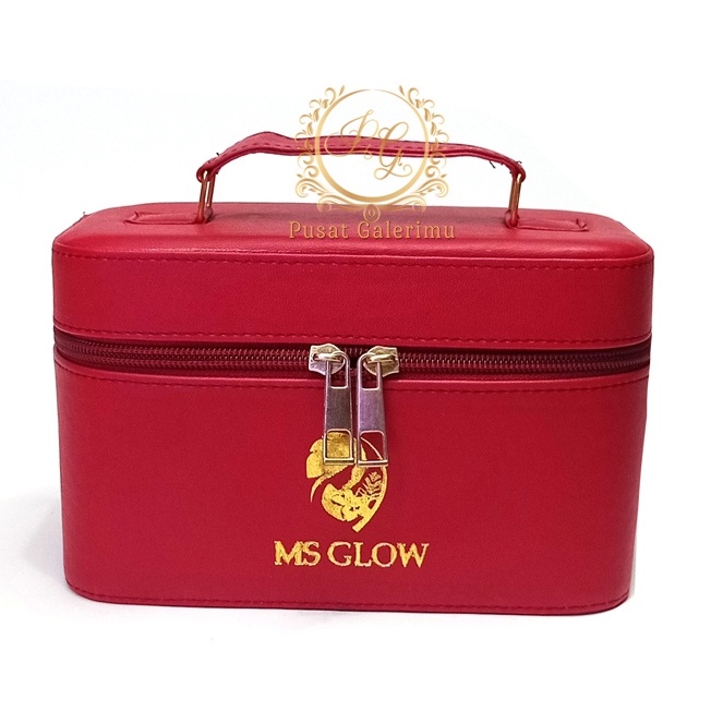 Tas Kosmetik MS GLOW Eksklusiv Box MakeUp Bisa Custom Nama Logo dan Ukuran taspg
