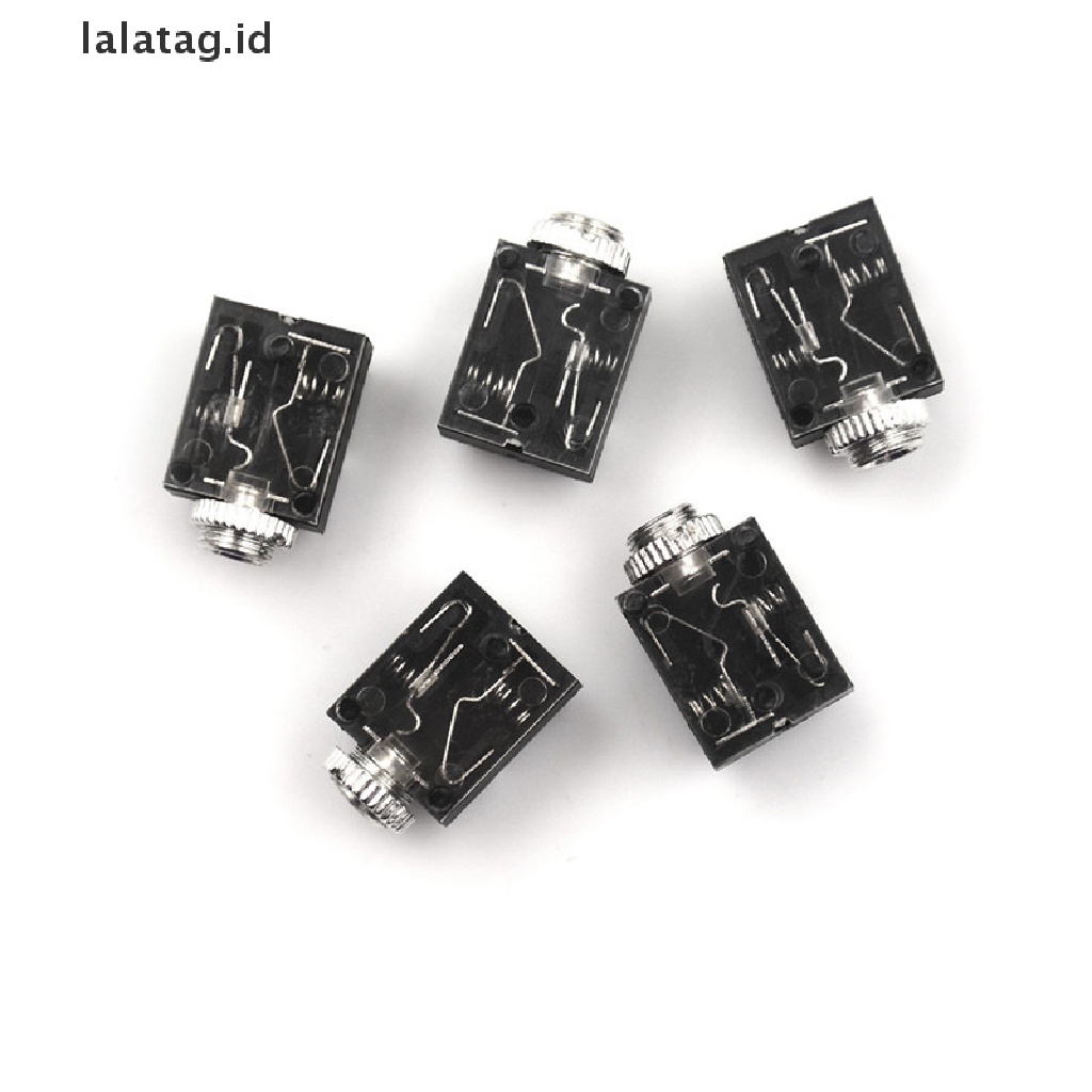5 Pcs 5 Pin 3.5mm Audio Mono Jack Socket PCB Panel Mount Headphone