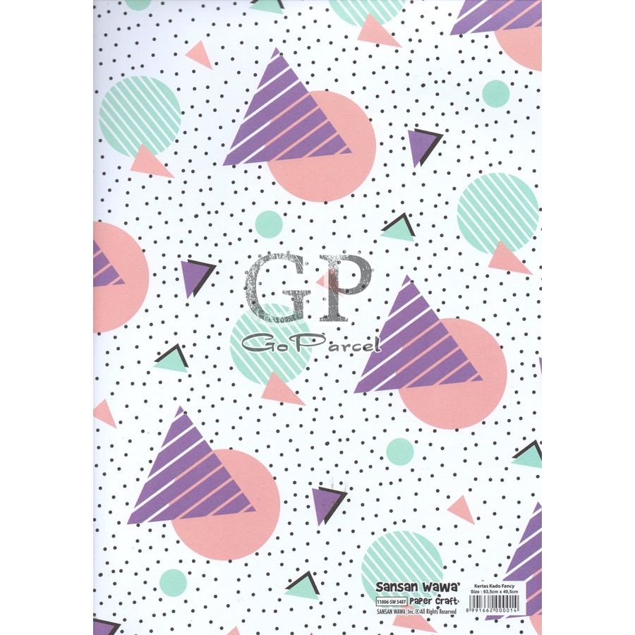 ( 5 Lembar ) POLKADOT SANWA - KERTAS KADO TRIANGLE DOTS SANWA - GIFT WRAP PAPER SANSAN WAWA POLKADOTS ONDE SEGITIGA VINTAGE CLASSIC