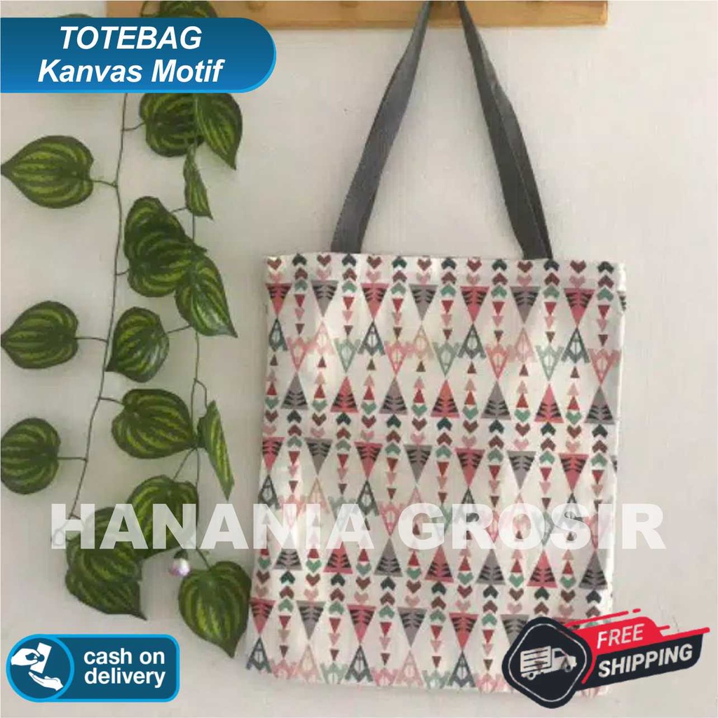 TOTE BAG WANITA TOTEBAG PRIA CANVAS MOTIF GOOD QUALITY WITH RESLETING GROSIR TAS TERBARU