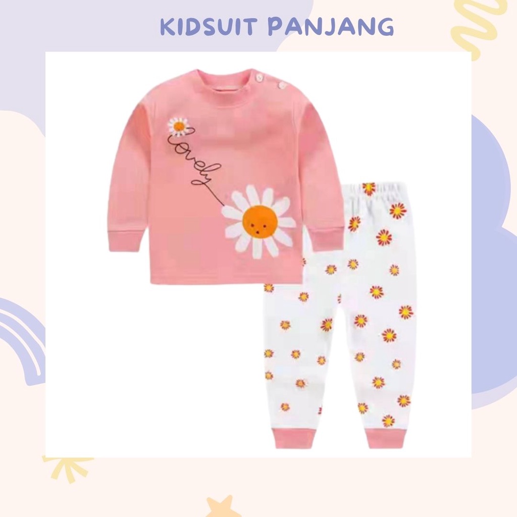 HappyOliver KIDS SUIT PANJANG H5 Setelan Anak Bahan Kaos Lengan + Celana Berkualitas Import cewek cowok NEW4