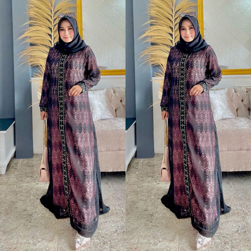 ABAYA BRUKAT HITAM