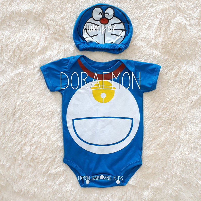 Jumper murah karakter  baju  bayi  jumper bayi  doraemon lucu 