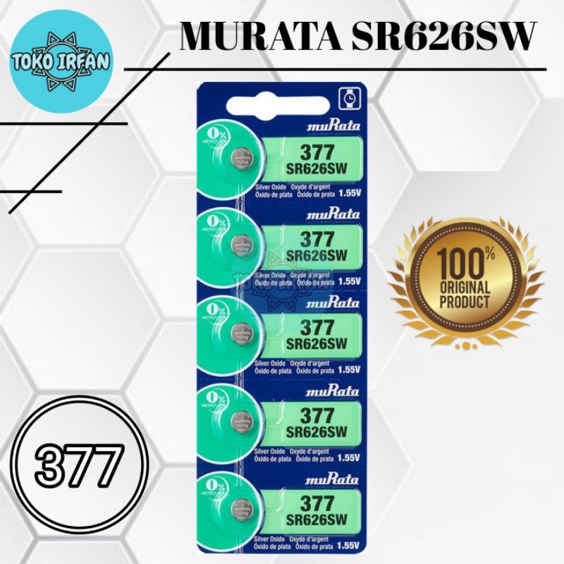 BATERAI MURATA SR626SW 377 SILVER OXIDE BATTERY 1.55V BATERAI JAM TANGAN