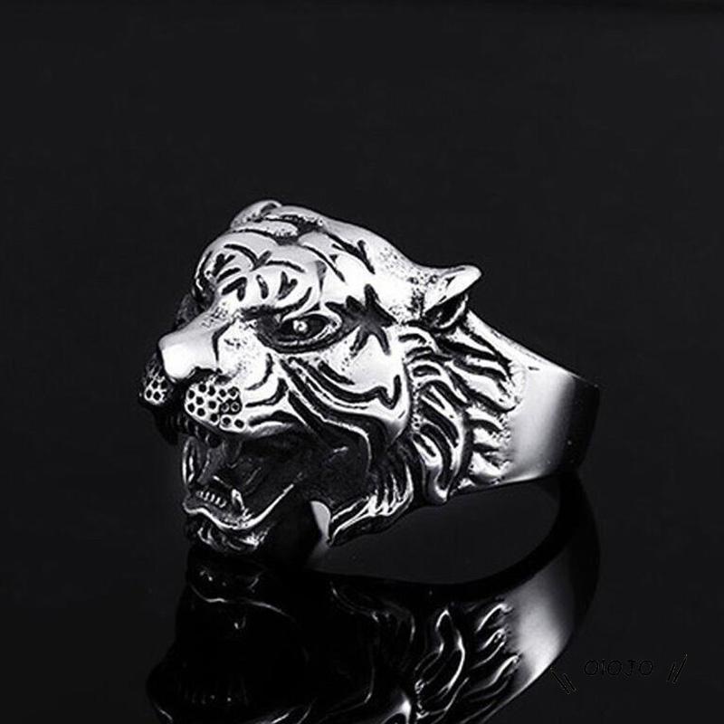 【COD】Cincin Kepala Harimau Gaya Retro Untuk Pria