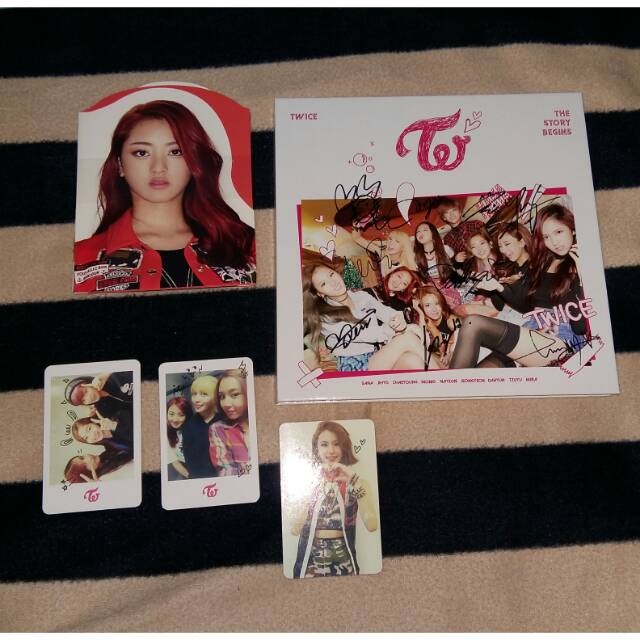 (SIGNED ALL MEMBER) Fullset Twice Album The Story Begin + Jihyo + 2 Unit + Chaeyoung Photocard