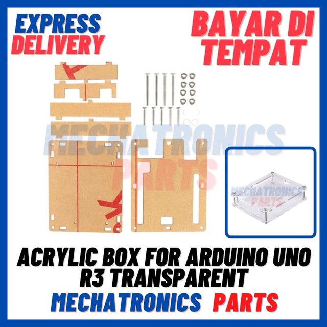 [SEN-9031] ACRYLIC BOX FOR ARDUINO UNO R3 TRANSPARENT CASING KOTAK TRANSPARAN