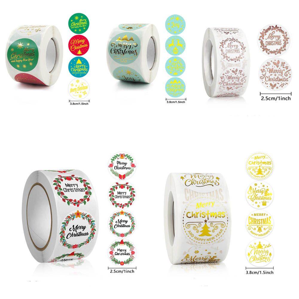 Top Merry Christmas Stiker Paket Baking Stamping Kartu Label Liburan DIY Decor Dekorasi Natal