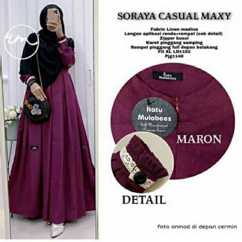 SORAYA CASUAL MAXY MALINA DRESS AHZA SET