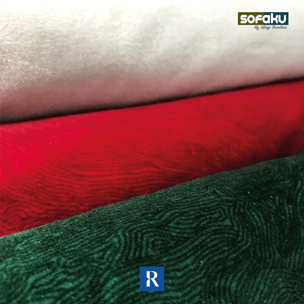 LOUISE : Regency Kain Motif Salur Bahan Suede Velvet Sofa Kain Louise