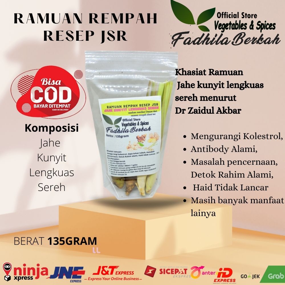 

RAMUAN REMPAH RESEP JSR JAHE KUNYIT LENGKUAS SEREH ALAMI FRESH SEGAR BERKHASIAT DETOK RAHIH ALAMI DAYA TAHAN TUBUH KOLESTROL GULA DARAH
