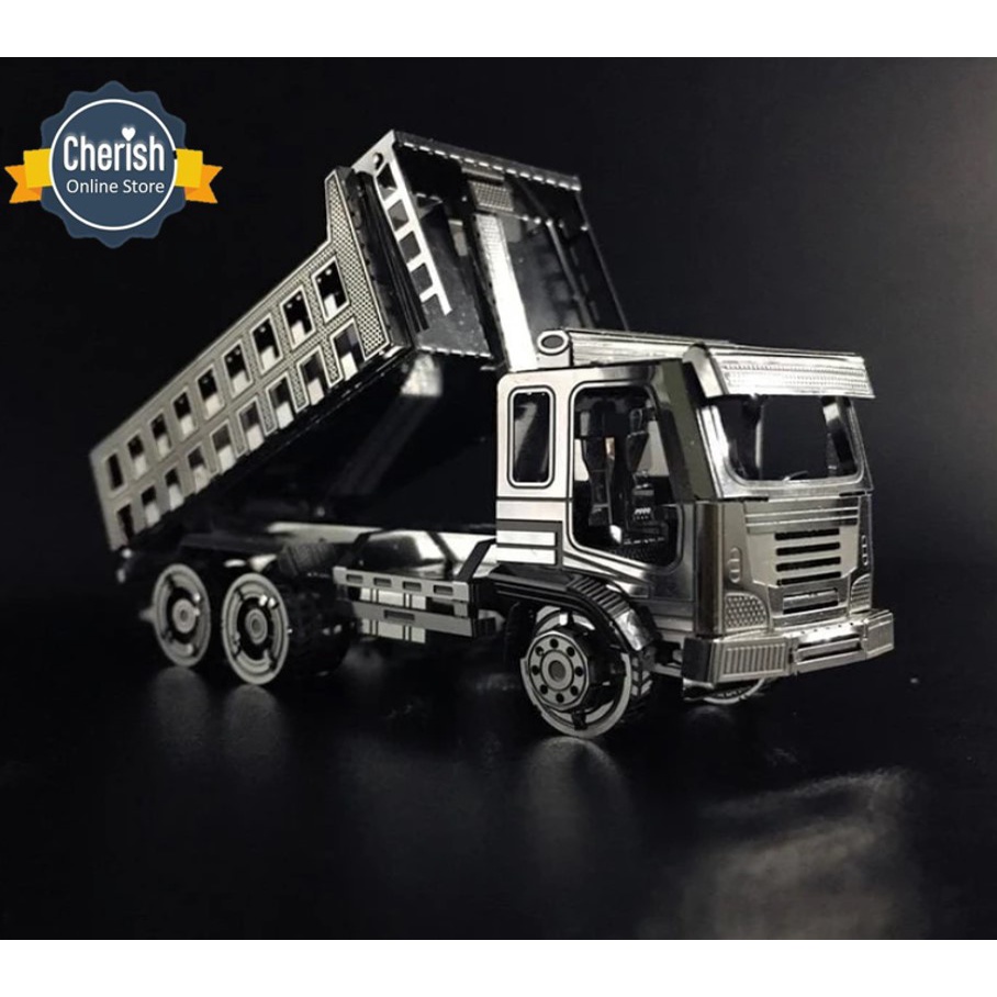 Puzzle 3D Metal Miniatur DUMP TRUCK Replika Mobil Konstruksi MB-073