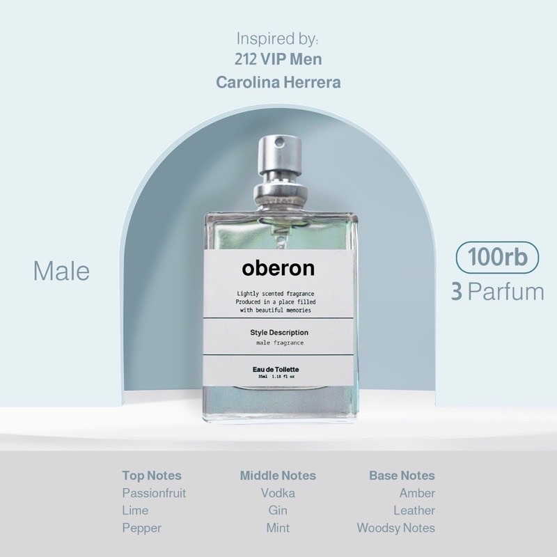 Bjorka OBERON Parfum Pria Tahan Lama Murah Inspired Perfume Lokal Terlaris