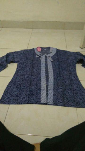 Kenongo Kemeja Tosca Pendek Pekalongan Padi M L Xl Hem Gunungan Wayang Mcb