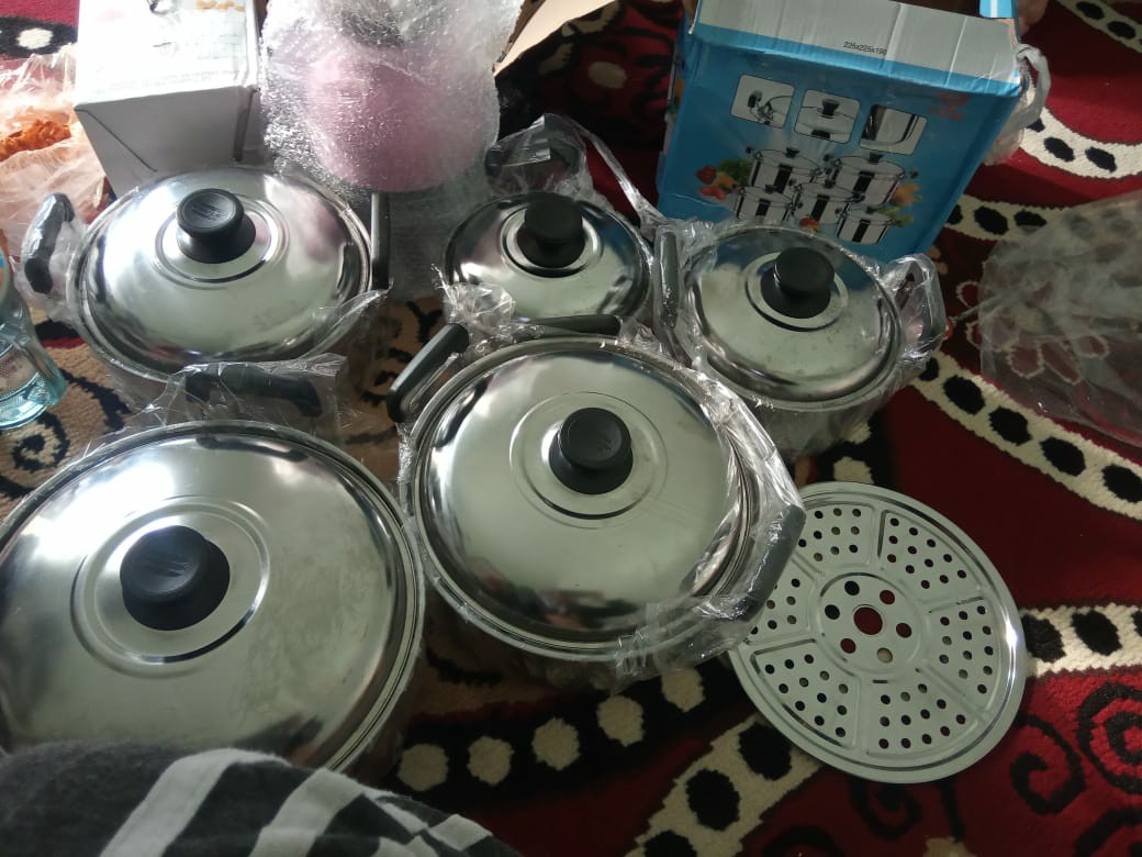 Promo Termurah Panci Isi 5 ( 5 Pcs+ 2 Steamer ) Hc High Pot Series 5pcs/panci Steamer Pot 2 Susun