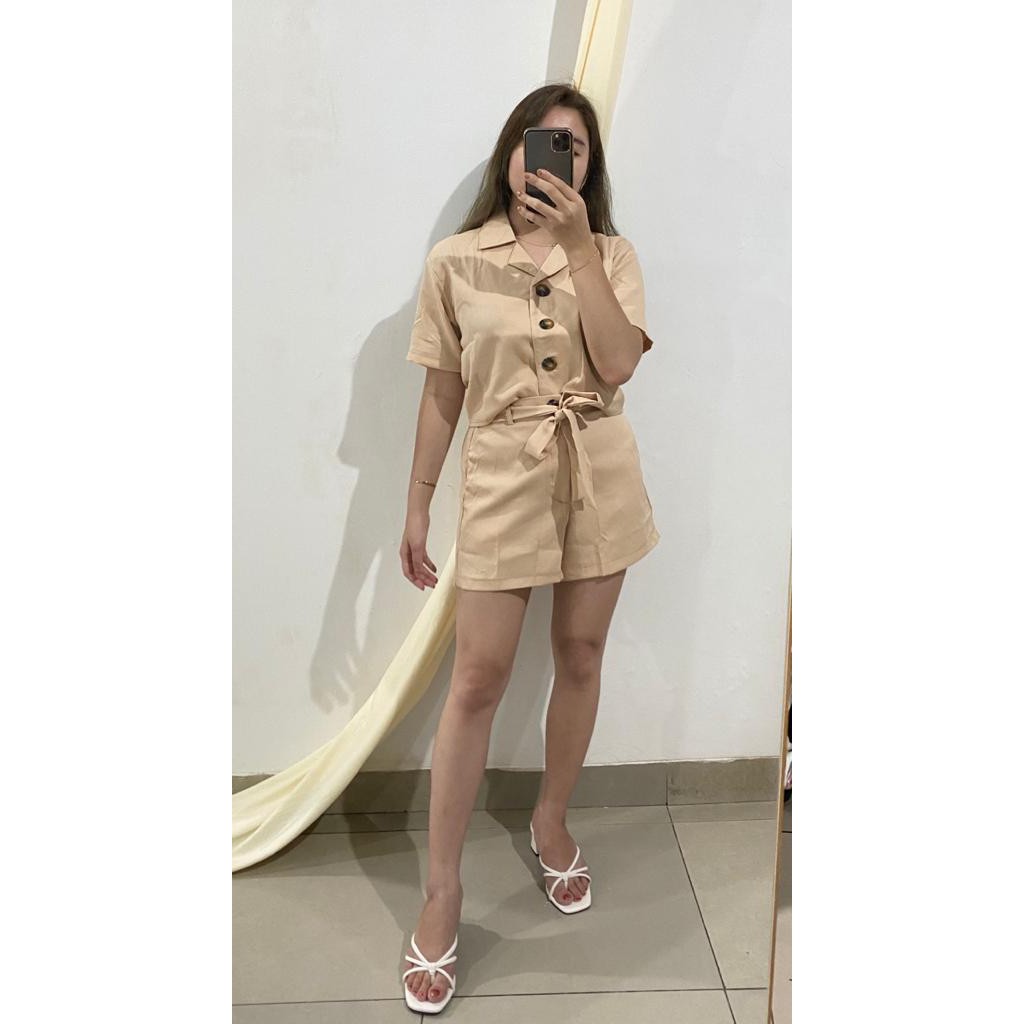 ZAZA_FASHION Baju Stelan Wanita Terbaru REAL PICT Set Korean Style Alexa-Beige