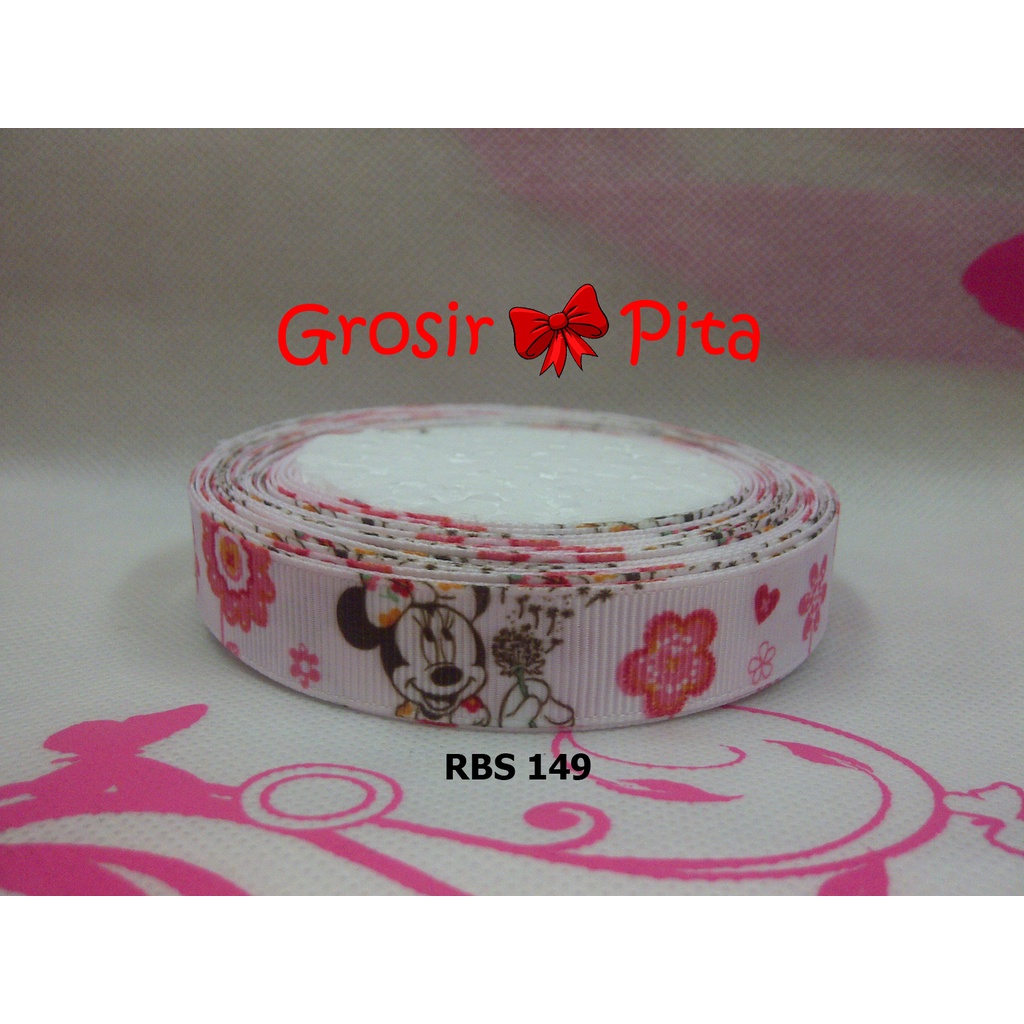 

(25 yard) Pita Grosgrain Motif Minnie Mouse RBS 149 | Toko Bahan Craft | Grosir Pita