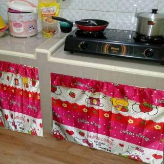  Gorden  kolong dapur  meja hordeng korden motif kitchen 