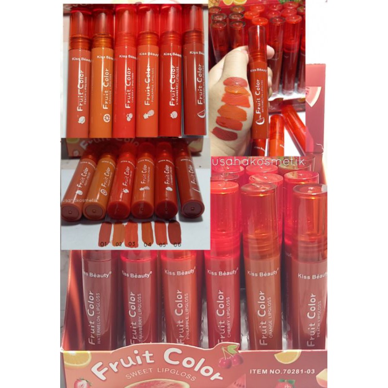 New LIP GLOSS  KISS BEAUTY MATTE 24JAM|  KISS BEAUTY HARUM FRUIT  | CHEESE VELVET NO.70281|70327