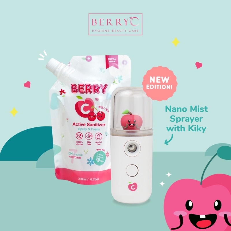 BERRYC Bundle Pack Nano Mist Sprayer + Sanitizer Refill 200ml