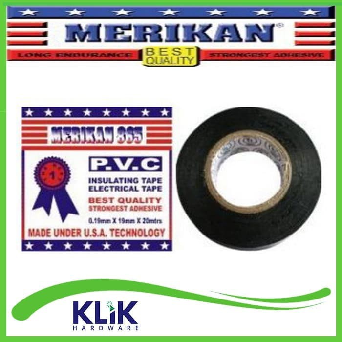 MERIKAN PVC Electrical Tape Solatip Isolasi Kabel Listrik 20 meter