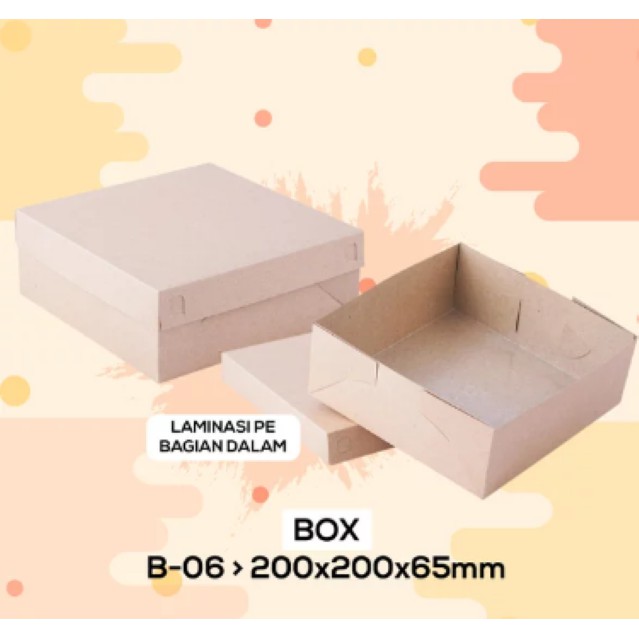 Dus Nasi Kotak Dus 20x20 Tebal 325 Gsm Laminasi (BB6K4-20X20X6.5 Cm)