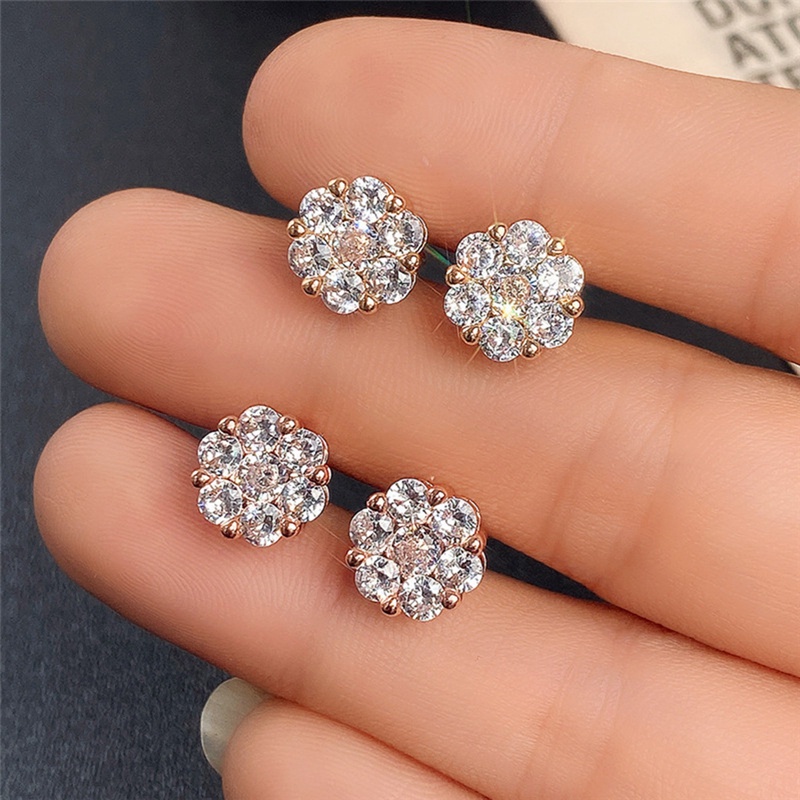 Anting Stud Warna Emas Untuk Aksesoris Wanita