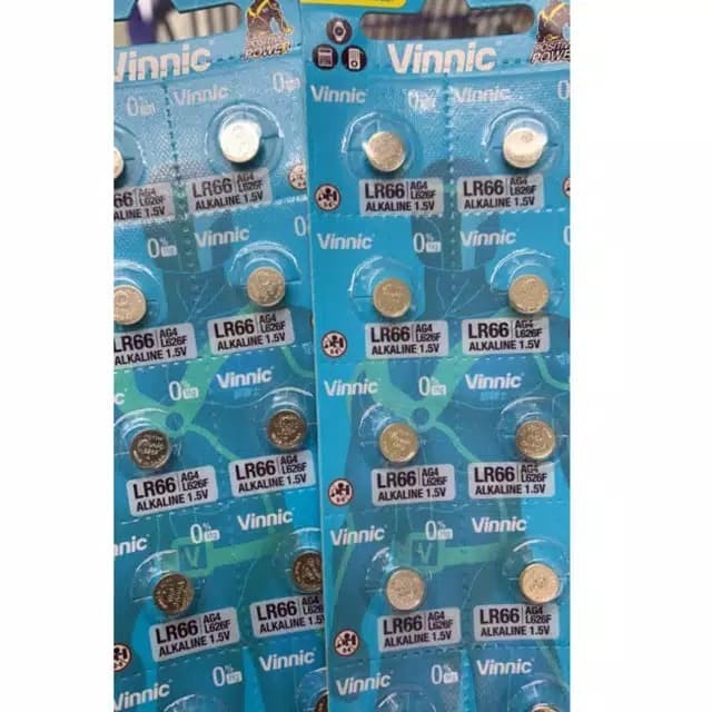 10 PCS / 1 LEMBAR Baterai jam tangan /  Batre Vinnic AG4 LR66 / Baterai L626F vinnic