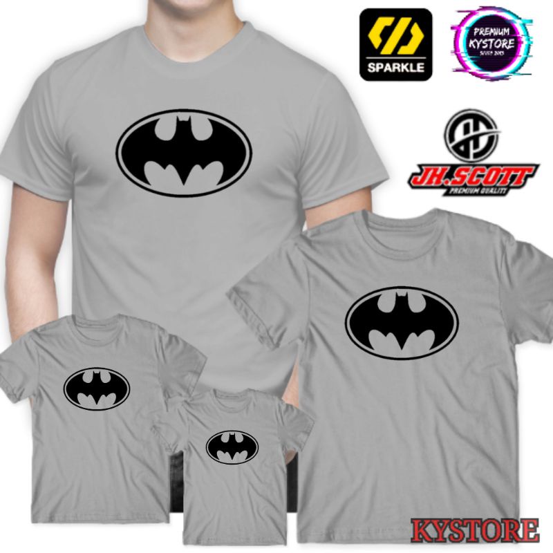 kaos anak dan dewasa superhero atasan pria motif batman cotton combad 30s