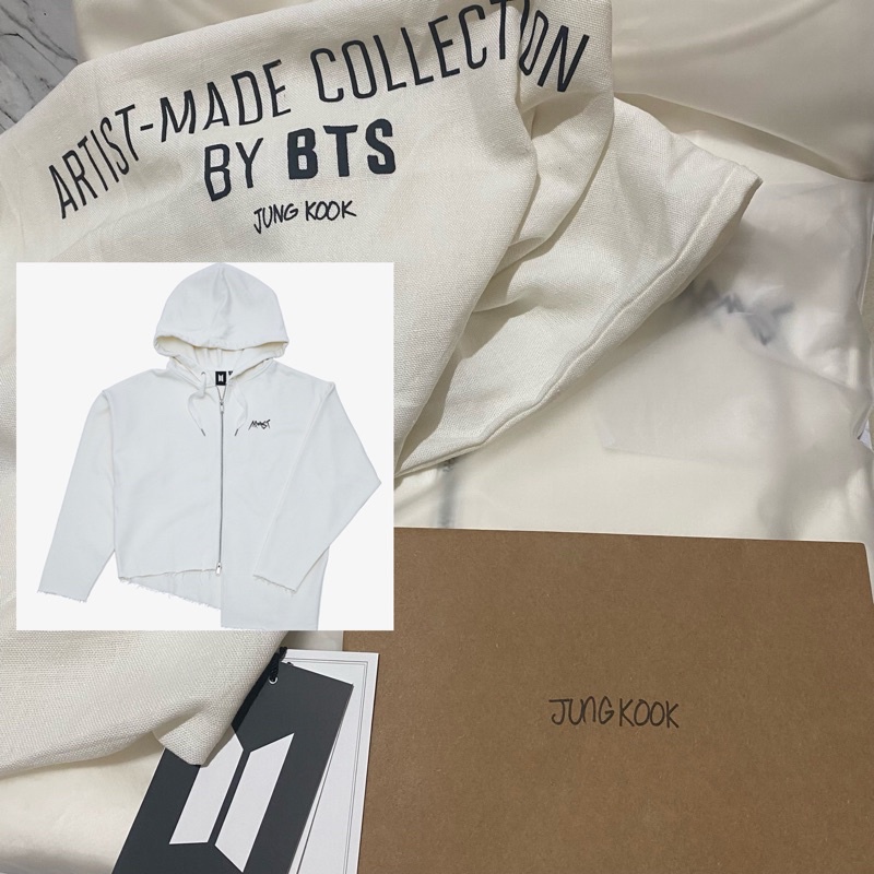 SEALED Made by BTS Jungkook armyst zip up hoodie size L white