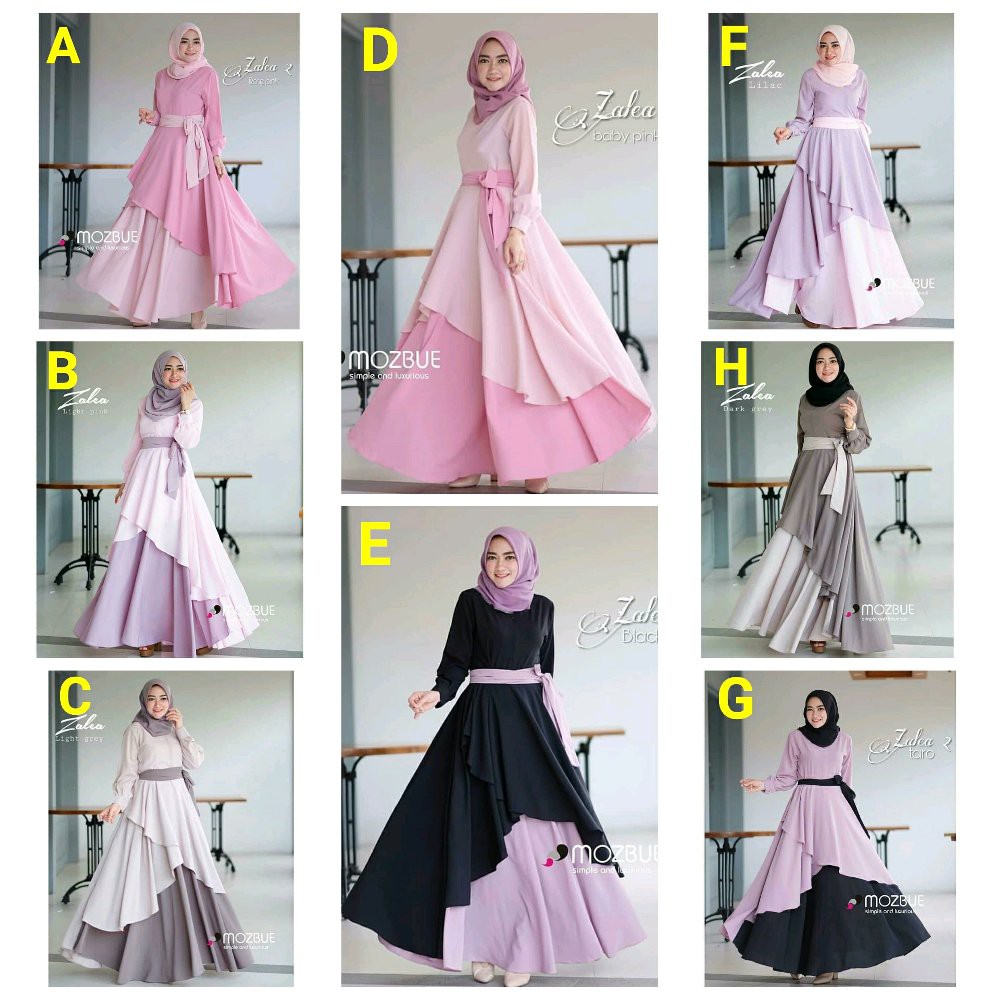 limited edition baju muslim wanita gamis muslim Zalea maxy dress kekinian