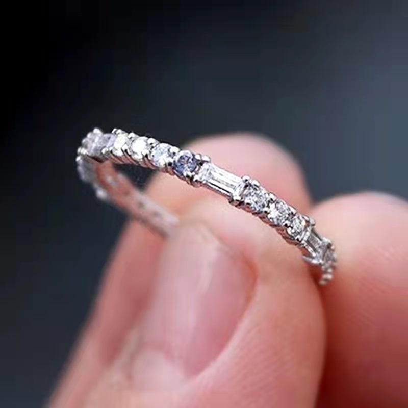 Cincin Bahan Tembaga Hias Zirconberlian Gaya Korea Untuk Wanita